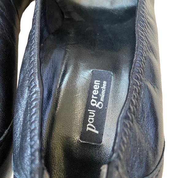 Paul Green leather lug sole almond toe black pumps - Picture 6 of 7